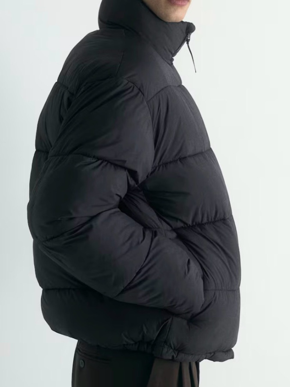 H&M Black Men's Oversized Puffer Jacket